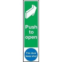 Push To Open - Fire Door Keep Shut - Push Plate Sign