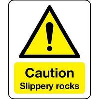 Caution Slippery Rocks - Sign