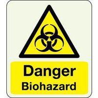 Danger Biohazard Photoluminescent Sign