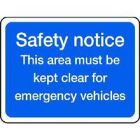 Safety Notice Emergency Vehicles - Sign