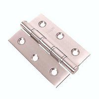 Washered Stainless Steel Hinge - 76 x 51 x 2mm - Satin Stainless