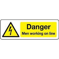 Danger Men Working on Line Sign for Industrial Safety and Warnings