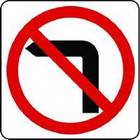 No Left Turn Aluminium Sign