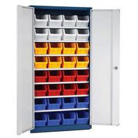 Bin Storage Cabinet - 48 x 24 x 78, 168 Blue Bins H-2488BLU - Uline