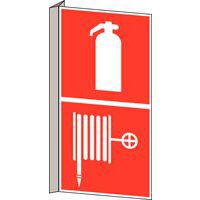 Fire safety sign - Fire extinguisher and fire hose - Rigid