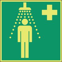 Adhesive photoluminescent sign - Safety shower