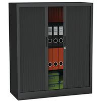 Premium one-colour cabinet with tambour doors - Height 136 cm