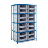 Rapid 2 Shelving (1600h x 915w) 16 Open Fronted Euro Containers