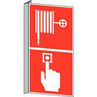 Fire safety sign - Fire hose and fire alarm button - Rigid