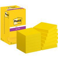 Post-it® Super Sticky Notes, 76x76 mm, 12 yellow pads