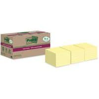 Recycled Super Sticky Notes, 76 x 76 mm, 14 + 4 yellow pads