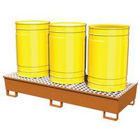 Steel spill tray for three drums - Manutan