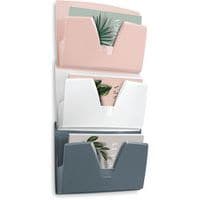 Mineral 170 wall-mounted document holder - Pink, white, grey - CEP