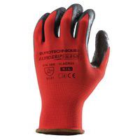 Black nylon gloves with latex coating