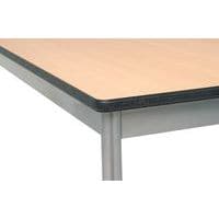 beech top, aluminium base