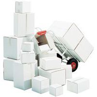 White cardboard shipping box - Single wall - Length 150 to 300 mm