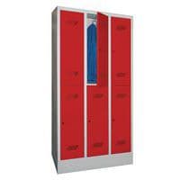 Medium 6-compartment locker - 3 columns, width 300 mm - On base