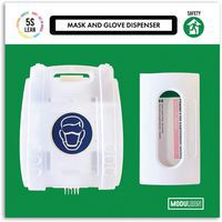 Small & Light Mask & Glove Dispenser Shadow Board - 5S Lean - Modulean