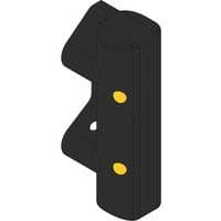 Armco Pedestrian Safety Barrier Ends - Black & Yellow - Brandsafe