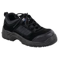 Black ESD Mesh/Suede Unisex Safety Trainer - Size 36-48 - Portwest UK