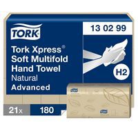 Soft Multifold hand towels - 2 ply - Natural - H2 Advanced