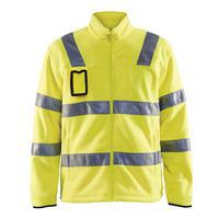 Fluorescent yellow high-visibility fleece jacket