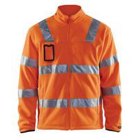 Fluorescent orange high-visibility fleece jacket