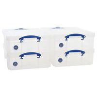 33 L Clear Really Useful Box Pack of 4