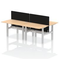 4 Person Electric Height Adjustable Desks - Squared & Divided -Dynamic