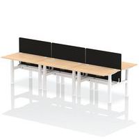 6 Person Electric Height Adjustable Desks - Squared & Divided -Dynamic