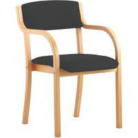 Office Visitor/Reception Chair With Arms - Wooden Beech Frame - Madrid