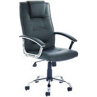 Leather Executive Office Chair With Arms - Mobile & Ergonomic - Thrift