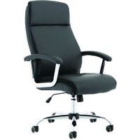 Black Leather Executive Home/Office Chair - Ergonomic & Mobile -Hatley