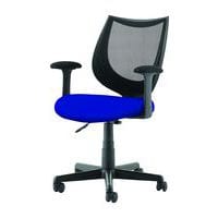 Mesh Backed Home/Office Mobile Chair - Coloured Fabric Seat - Camden