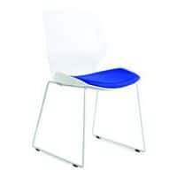 White Kitchen/Office/Reception Chair - Fabric Seat -Skid Leg -Florence