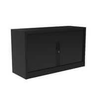 Tambour door cupboard - with top working surface - Black