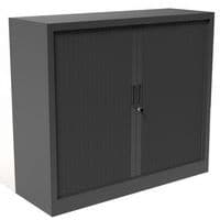 Tambour cabinet - With top shelf - Anthracite