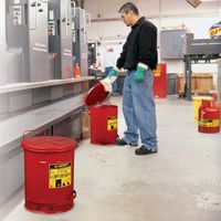 Red oily waste bin, 80 l - Justrite