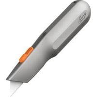 Manual Utility Knife - Safety Retractable Blade - Metal-Handled Tool