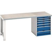 Bott Cubio Heavy Duty Workbench With Lino Worktop & Drawers HxWxD 840x2000x900mm