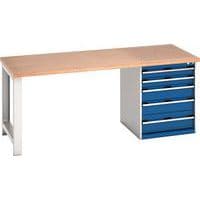 Bott Cubio Heavy Duty Workbench With MPX Worktop & Drawers HxWxD 840x2000x900mm