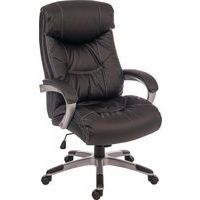 Black Leather 5-Wheel Executive Ergonomic Chair - Home/Office - Siesta