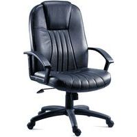 Black Leather 5-Wheel Ergonomic Executive Chair - Home/Office -City UK