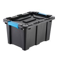 Black Stackable Storage Box/Container - Heavy Duty - Recycled Plastic