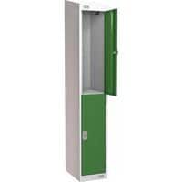 2 Door Metal Storage Locker - Hasp/Cam Locks - Sloped Top - Nestable