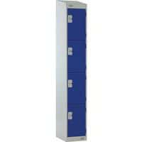 4 Door Metal Storage Locker - Hasp/Cam Locks - Sloped Top - Nestable