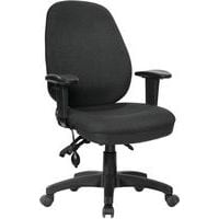 Ergonomic Operator High Back Office Chair -Black/Blue Fabric- Harrison