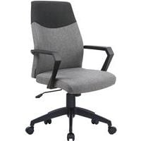 Grey/Black Fabric Ergonomic Executive Office Chair - High Back - Clyde