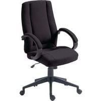 Office Chair -High Back -Black, Blue & Grey Fabric - Armrests - Dorset
