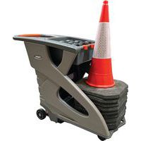 Traffic Safety Trolley/Cart - Nine 1m Cones - Nine Pedestrian Barriers